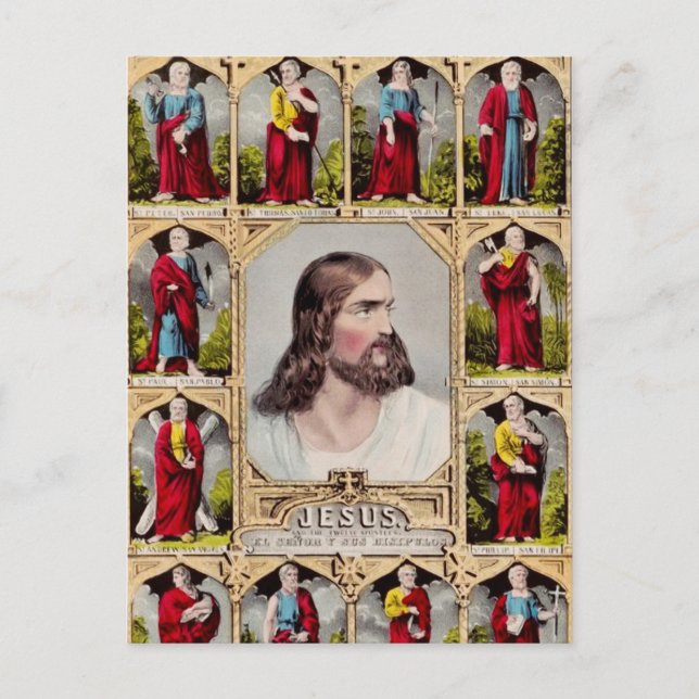 Carte Postale Jésus et les douze apôtres (Devant)