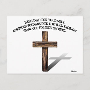 Carte Postale Jésus et les soldats américains avec une croix rob