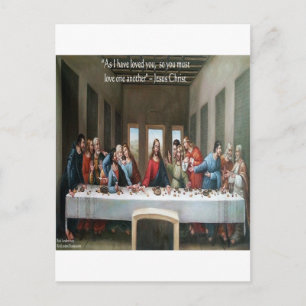 Carte Postale Jésus @ la Dernière Cène "Aimez-vous les uns les a
