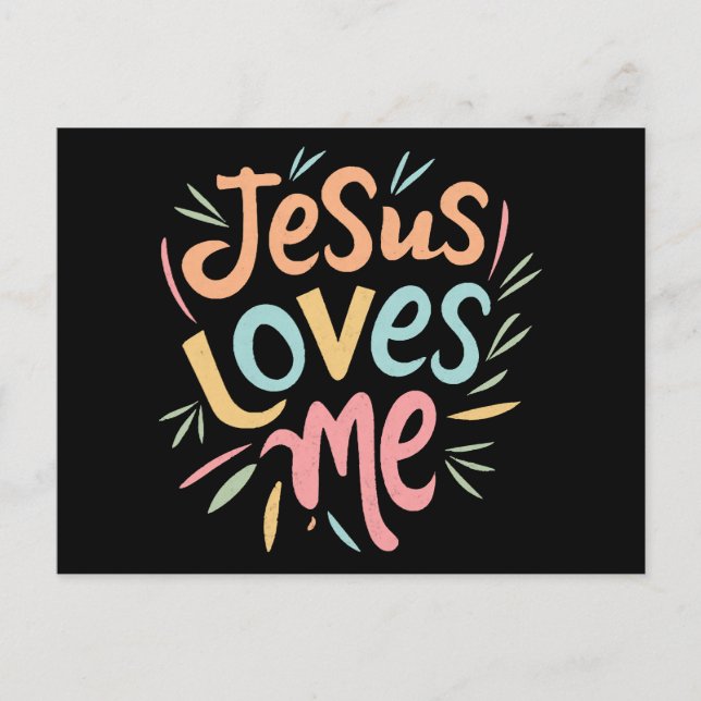 Carte Postale Jesus Love Me - Design vintage (Devant)