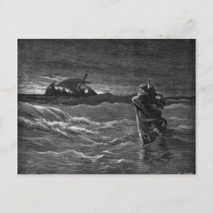 Carte Postale Jésus marche sur l'eau
