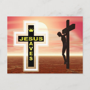 Carte Postale Jésus sauve la photo de crucifixion