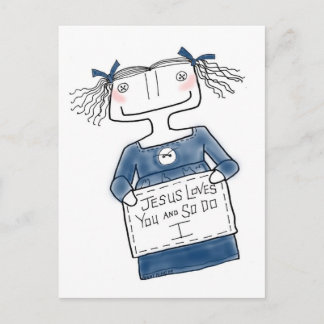 Carte Postale Jésus t'aime fille