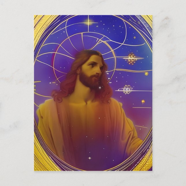 Carte Postale Jésus Verre tendu AI Art généré (Devant)