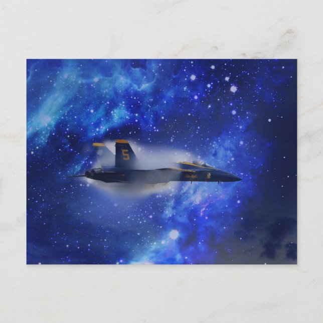 Carte Postale jet de barrière acoustique supersonique (Devant)