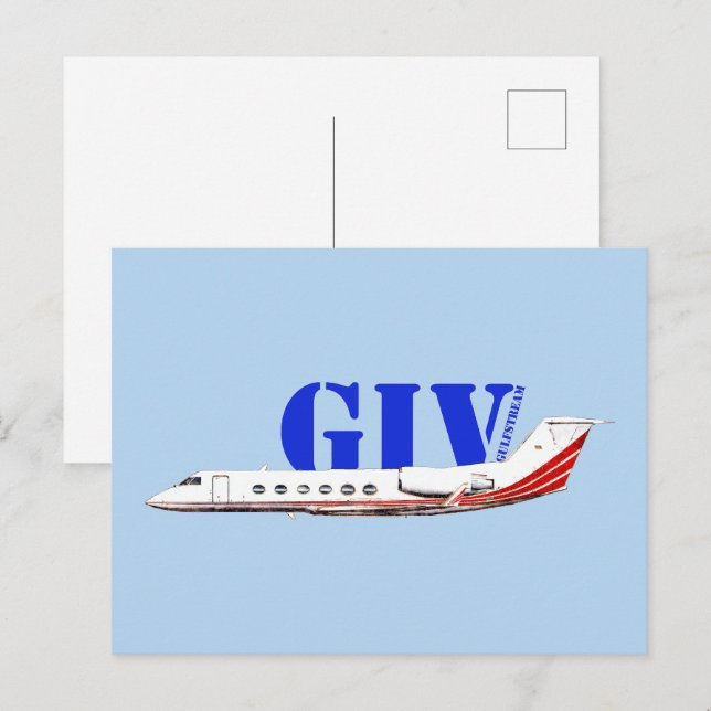 Carte Postale Jet privé Gulfstream IV de luxe (Devant / Derrière)