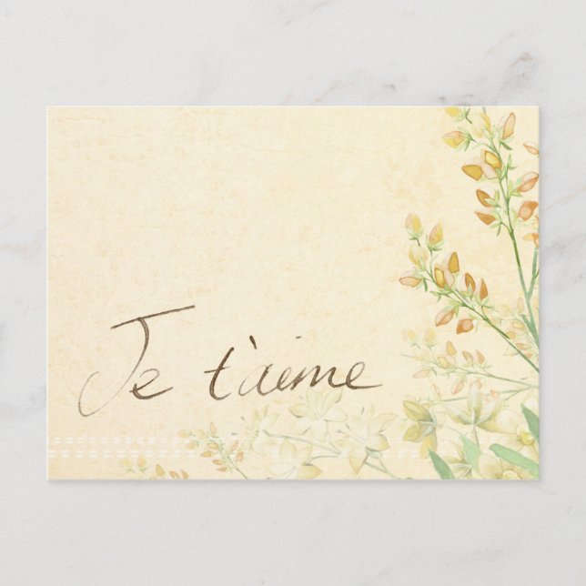 Carte Postale 'Jet'aime' - Floral Vintage de France (Devant)