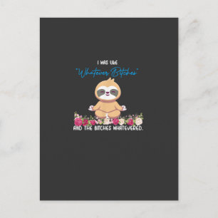 Carte Postale J'étais Comme Tee Sloth Yoga Méditation Fente