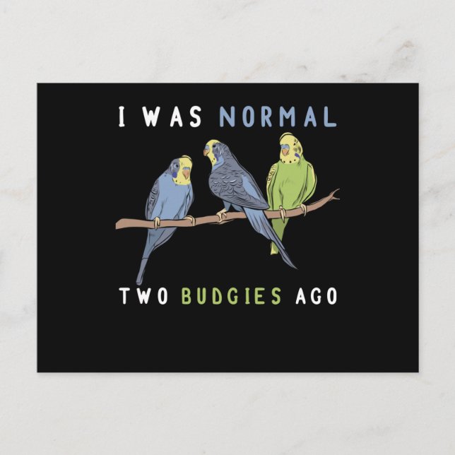 Carte Postale J'Étais Normal Il Y A Deux Épouses, Budgie Bird (Devant)