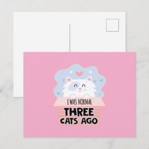 Carte Postale J'étais normal il y a trois chats