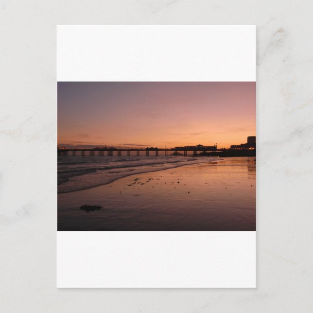 Carte Postale jetée de brighton au coucher du soleil (Devant)
