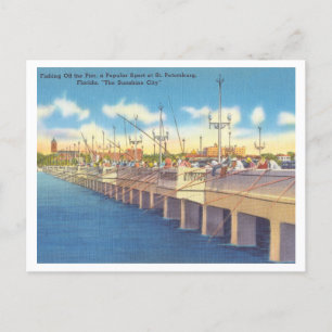 Carte Postale Jetée de pêche vintage St. Petersburg Floride anné