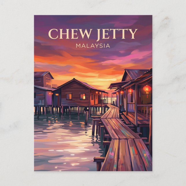 Carte Postale Jetées de clan de Penang (Jetée Chew) Malaisie (Devant)