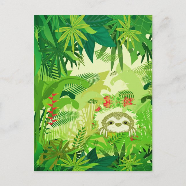Carte Postale Jeter un coup d'oeil à la Sloth Boo Jungle (Devant)