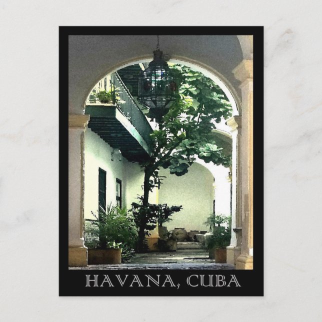 Carte Postale Jeter un oeil dans une cour, La Havane, Cuba (Devant)