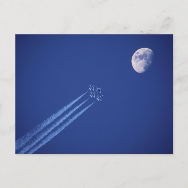 Carte Postale Jets à côté de la lune | Colombie-Britannique (Devant)