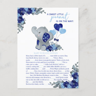 Carte Postale Jeu de Baby Shower pour Garçon Eléphant