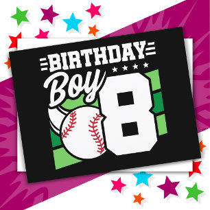 Carte Postale Jeu de baseball 8 ans Thème 8 anniversaire Garçon