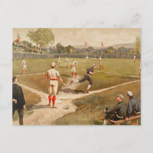 Carte Postale Jeu de baseball vintage des années 1800