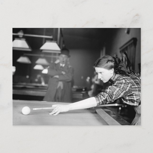 Carte Postale Jeu de billard, 1910 (Devant)
