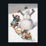 Carte Postale Jeu de chats anthropomorphiques dans le Snow<br><div class="desc">Jeu de chats anthropomorphiques dans le Snow</div>