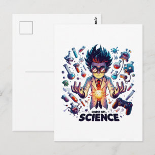 Carte Postale Jeu de concoction chimique activé, thème scientifi