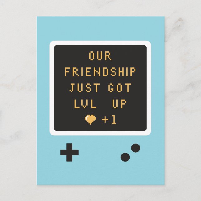 Carte Postale Jeu de console d'anniversaire Niveau d'amitié Une  (Devant)