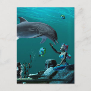 Carte Postale Jeu de dauphins