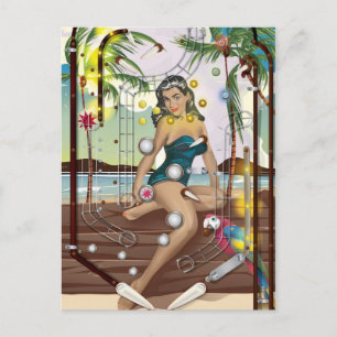 Carte Postale Jeu de flipper vintage