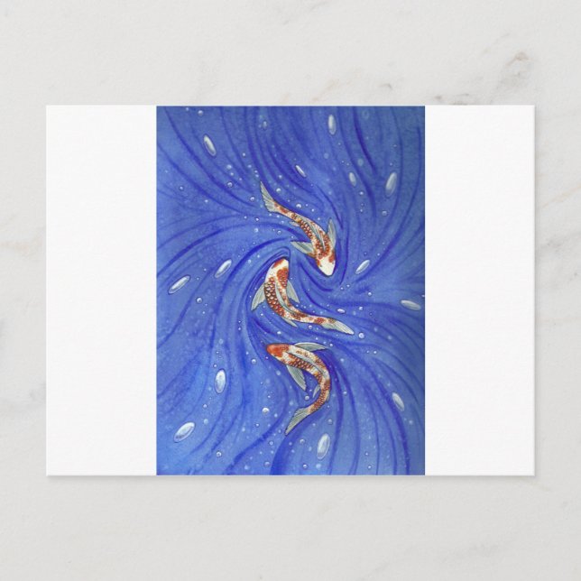 Carte Postale Jeu de Koi (Devant)