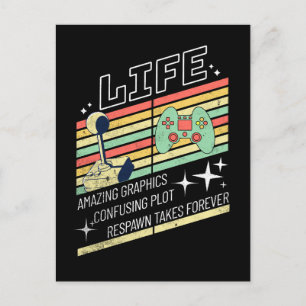 Carte Postale Jeu de la vie amusant Retro Gamer