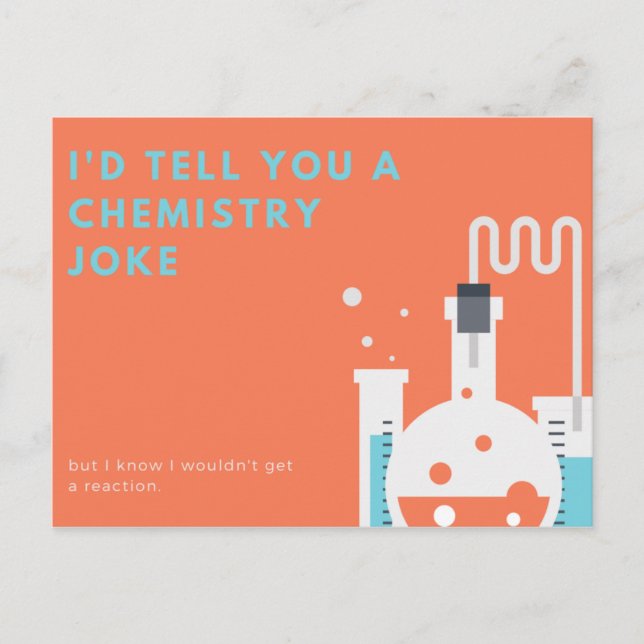 Carte Postale Jeu de mots drôle de chimie (Devant)