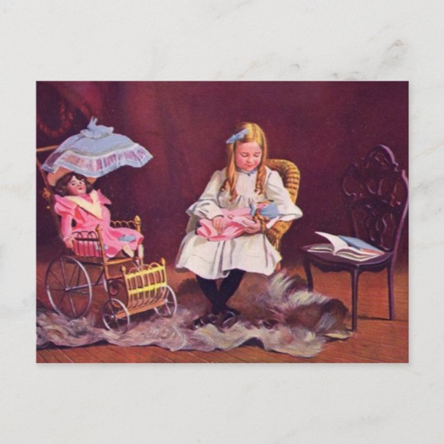 Carte postale Jeu de rôle enfant vintage (Devant)