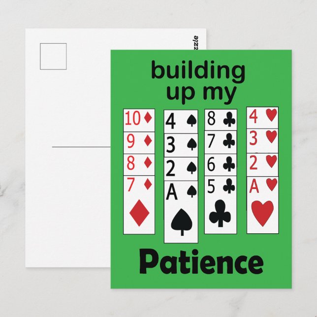 Carte Postale Jeu de Solitaire qui Renforce Ma Patience Citation (Devant / Derrière)