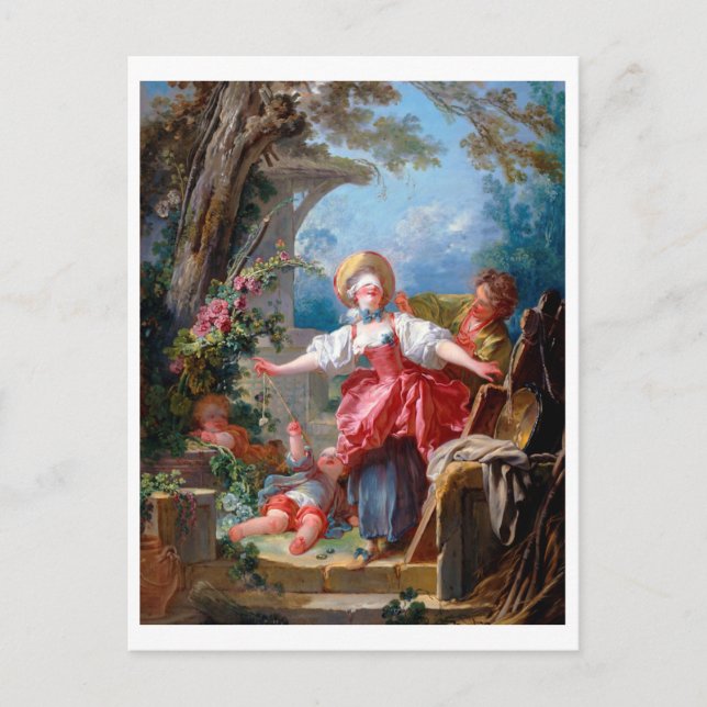 Carte Postale Jeu de Tag, Fragonard (Devant)