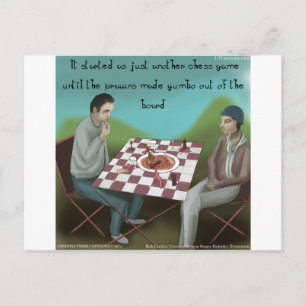 Carte Postale Jeu d'échecs cajun drôle de dessin animé
