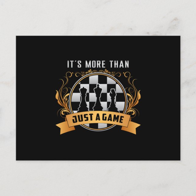 Carte Postale Jeu d'échecs Jeu de Checkmate Board Queen Cadeau (Devant)