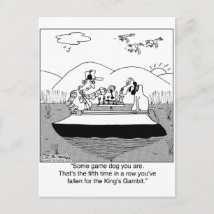 Carte Postale Jeu Dog Joue aux échecs