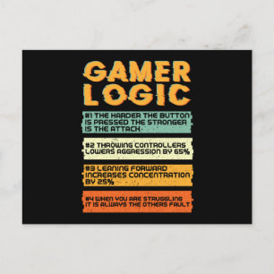 Carte Postale Jeu Gamer Logic