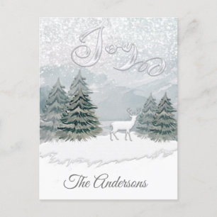 Carte Postale Jeu hivernal Watercolor moderne