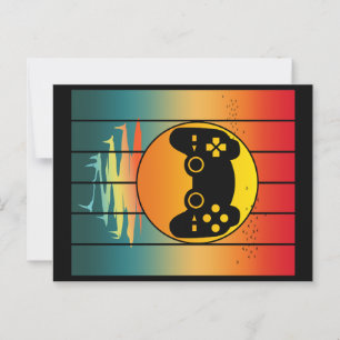 Carte Postale Jeu informatique de jeu de gamer de coucher de sol
