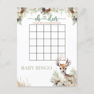 Carte Postale Jeu pour Baby Shower Garçon Cerf de la Forêt