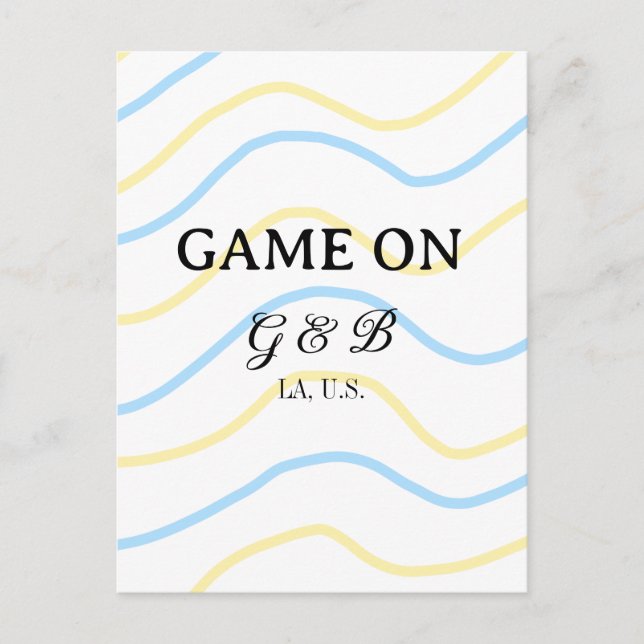 Carte Postale Jeu sur ajouter nom de couple lieu de fête de mari (Devant)