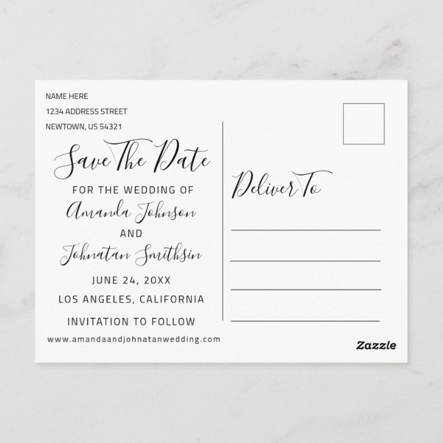 Carte Postale Jeu Sur Funny Enregistrer La Date Mariage Photo Bl (Dos)