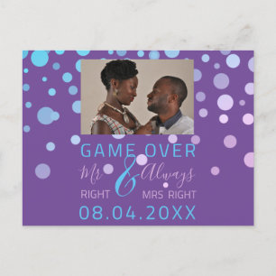 Carte Postale Jeu Sur Funny Enregistrer La Date Mariage Violet P