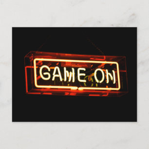 Carte Postale Jeu sur Neon Sign Sports Jeu Gamer