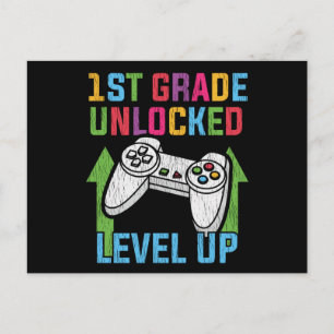 Carte Postale Jeu vidéo de rentrée scolaire pour élève de 1re an