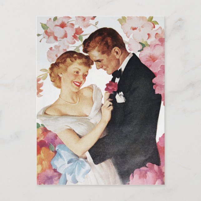 Carte Postale Jeune couple en tenue formelle (Devant)