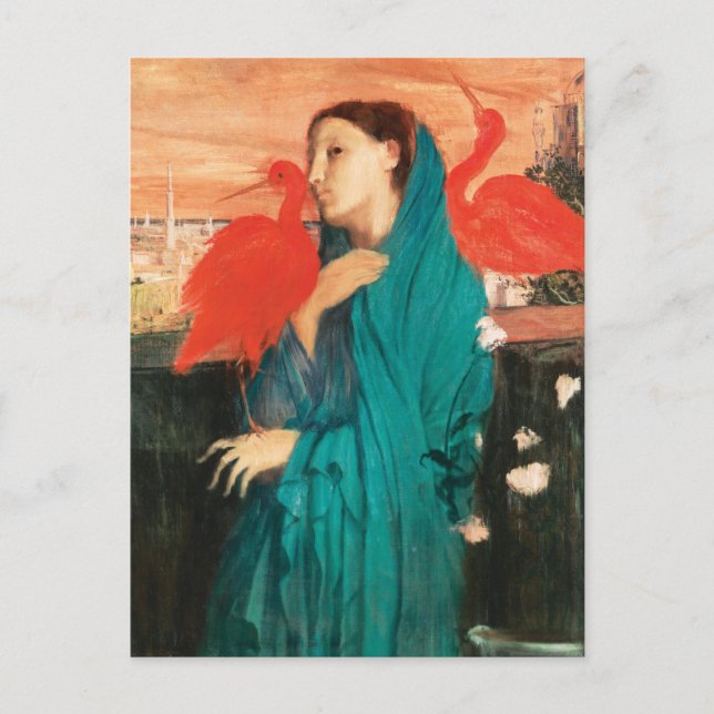 Carte Postale Jeune femme avec Ibis Fine Art par Edgar Degas (Devant)