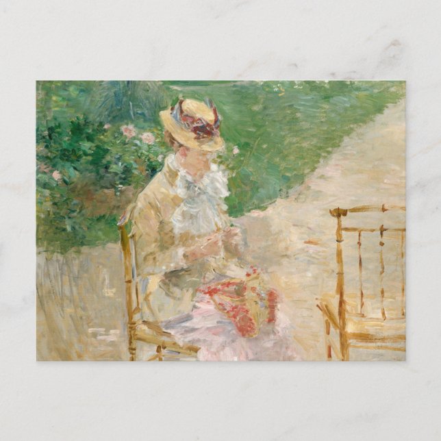 Carte Postale Jeune Femme Brodant | Berthe Morisot (Devant)